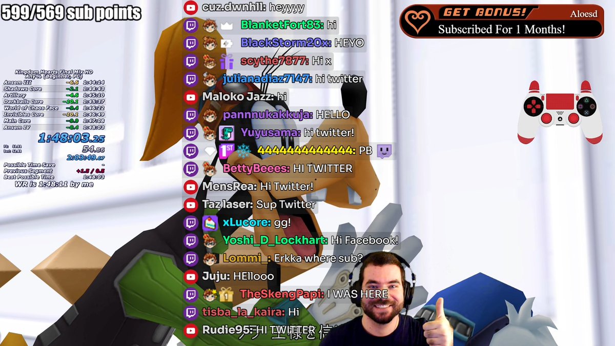 ViolinSpeedruns's tweet image. New Kingdom Hearts Final Mix Any% WORLD RECORD! We are only 4 seconds away from a 1:47. This run lost 17 seconds to Opposite Armor RNG :)