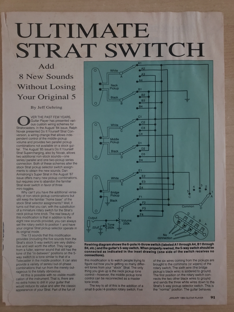 HoraceAnkle's tweet photo. I wanted to share this mod with the community in case someone has not heard of it before. It has meant so much to me over the years having this versatility in my Strat. #strat #straturday #stratocaster #singlecoil #singlecoils #stratswitch #guitarplayer #guitarwiring #guitar https://t.co/N0ira051xd