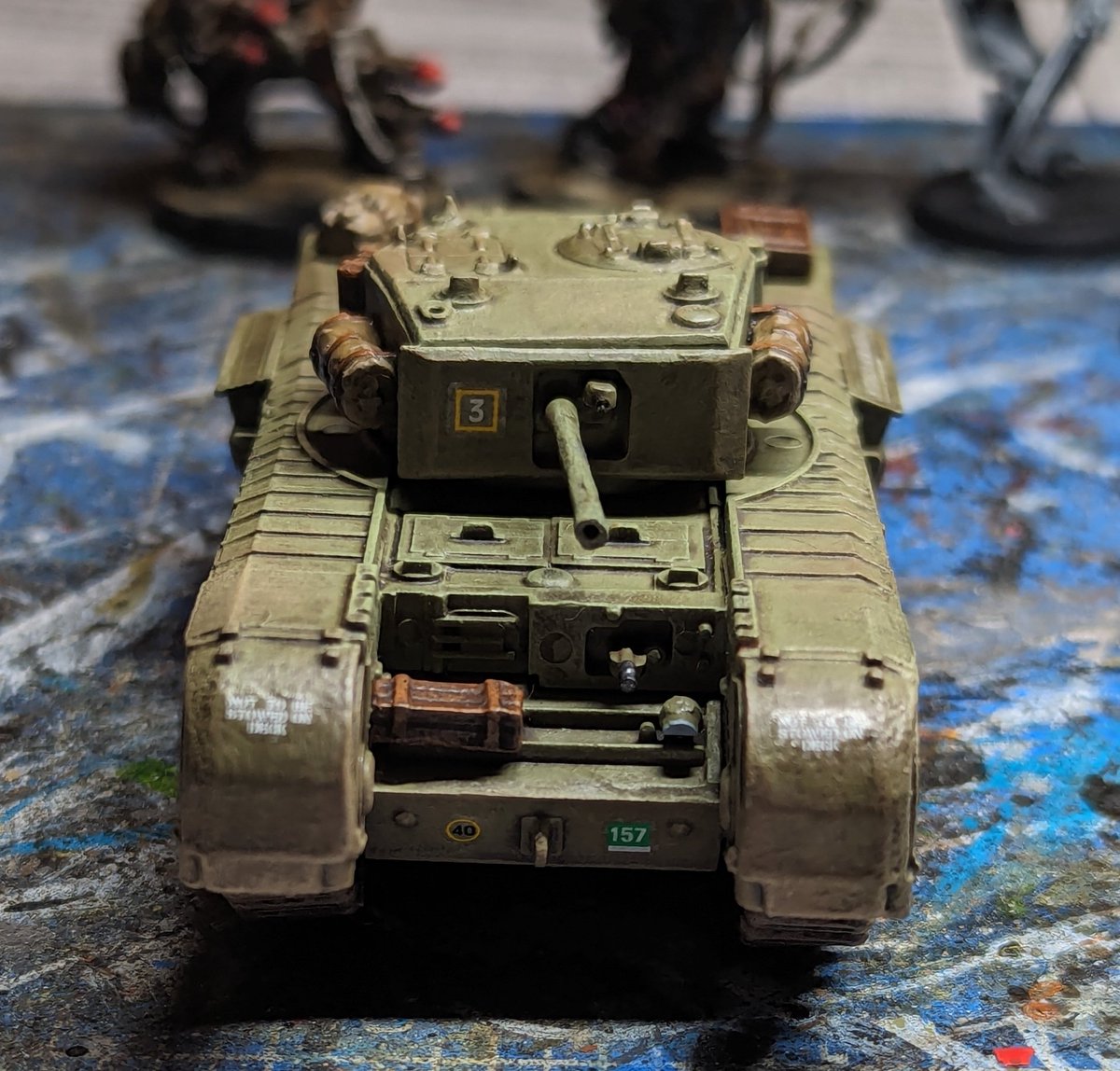 ImTheBuff1's tweet photo. And done! Although did experience casualties from my reckless dry brushing (turret MG barrel!) #FestiveTankChallenge https://t.co/J1E1UUVJ4f