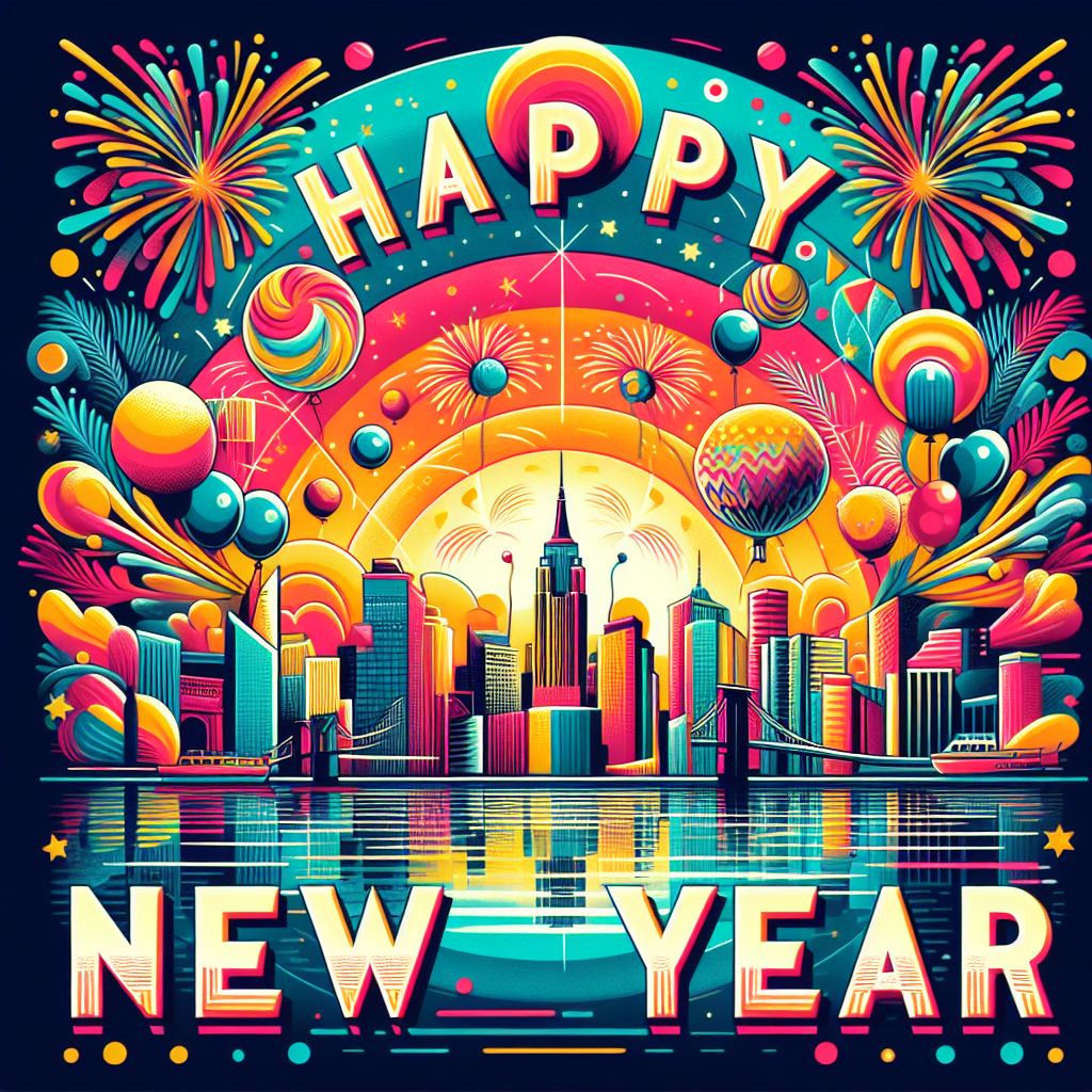 Mit diesem von KI (Image Creator) aus meinem Firmenlogo generierten Neujahrsbild wünsche ich  jedem, der das liest, zeitgemäß ein Prosit 2024!  
With this New Year's image generated by AI (Image Creator) from my company logo, I wish everyone who reads this a prosperous 2024!