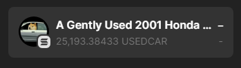2001civicNFT's tweet photo. First Airdrop in coming! 
WE Just bought $2,170 worth of #USEDCAR @2001civiconSOL @pattyice @MediaGiraffes 
https://t.co/iCA1OXPrhV https://t.co/DZgmPxJWjW