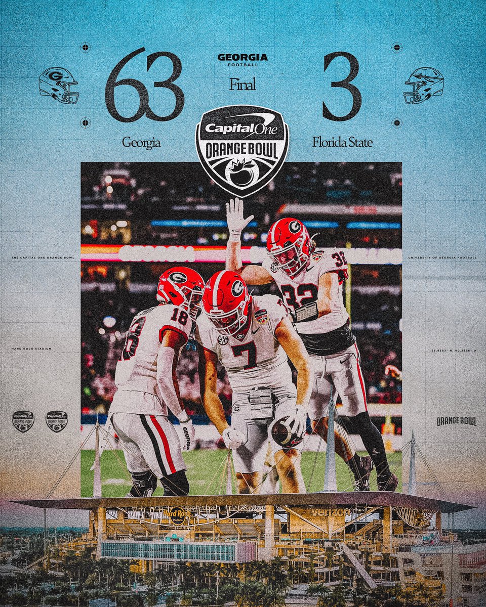 The largest margin of victory in bowl game history‼️ #GoDawgs | #CapitalOneOrangeBowl