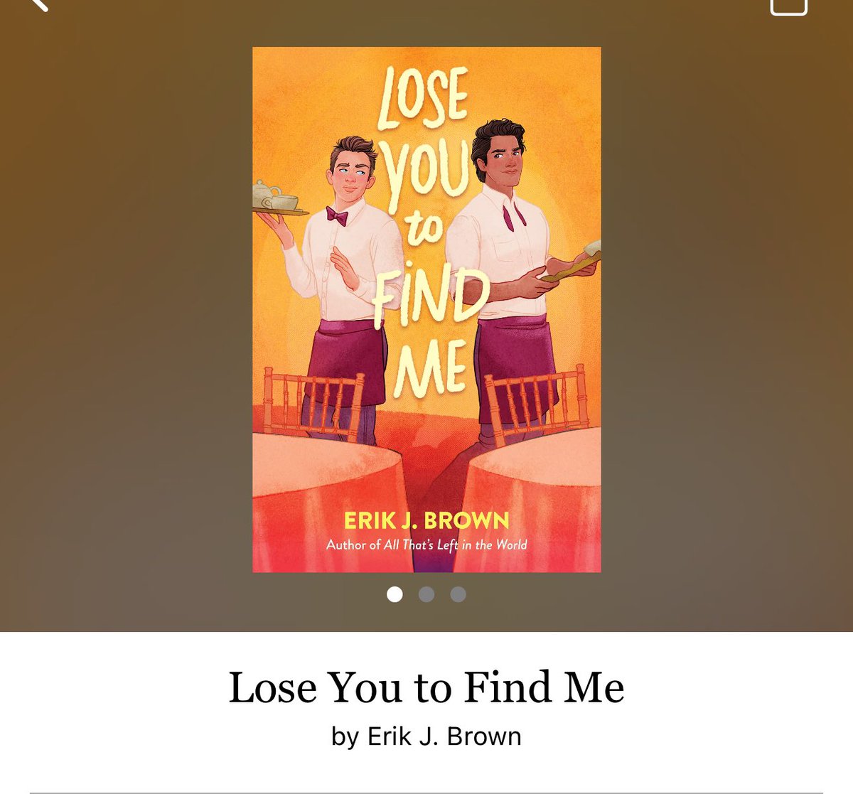 Lose You To Find Me by Erik J Brown 

#LoseYouToFindMe by #ErikJBrown #5769 #47chapters #368pages #1310of400 #Audiobook #41for11 #TommyAndGabe #december2023 #clearingoffreadingshelves #whatsnext #readitquick