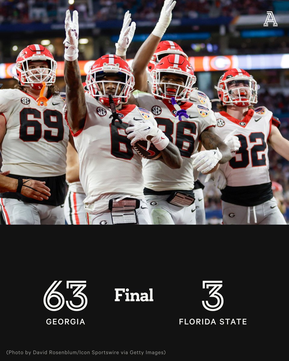 Georgia sent a message in the Orange Bowl😤 ◽️673 Total yards of offense ◽️60-point win: Largest margin of victory in a bowl game Should the Bulldogs have been in the College Football Playoff? #CFBPlayoff