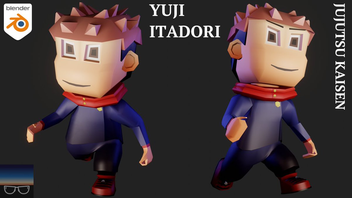 AATwilightYT's tweet photo. Modeling chibi version of Yuji Itadori from Jujutsu Kaisen in Blender (timelapse and commentary): https://t.co/4WzP9hi0bj

#b3d #blender3d #blenderart #timelapse #3dmodeling #lowpoly #3dart #gameart #screenshotsaturday #animecharacter #JujutsuKaisen #yujiitadori https://t.co/fuqGRhsV8T