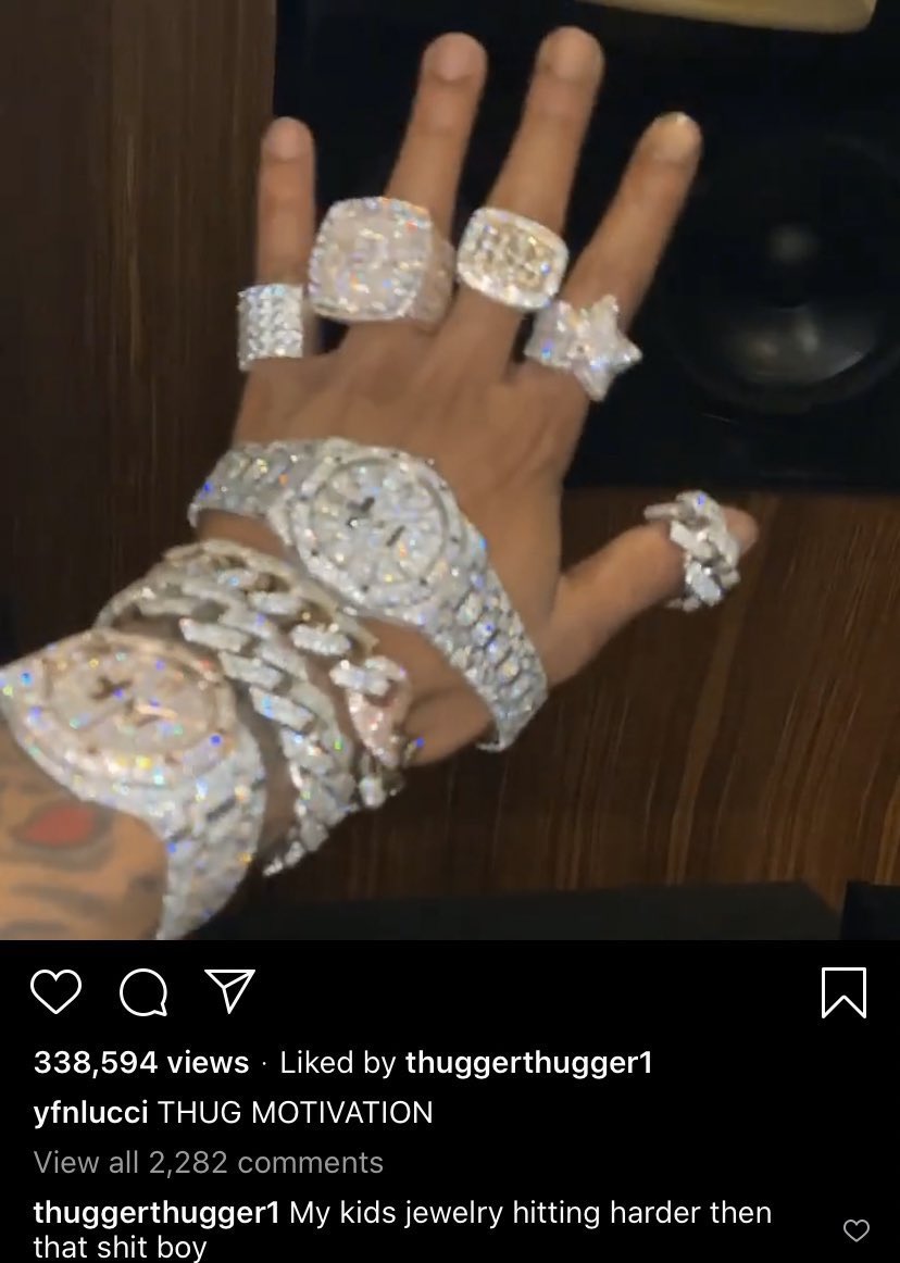ThuggerDaily's tweet photo. Throwback to Young Thug bantering with his good friend YFN Lucci on instagram 😂 😂 😇😇❗️ https://t.co/Yu2jx9FnaX