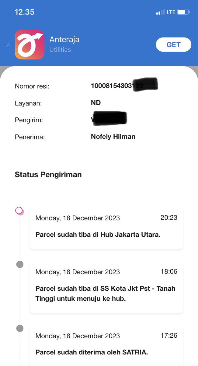 NFhilman22's tweet photo. Kecewa banget dengan jasa pengiriman satu ini. Saya beli barang di tokped dari 18/12 tapi sampe hari ini 31/12 tidak kunjung sampai. Sudah saya komplen di web si “kurir” tapi ga ada respon. Komplen di tokped tapi si kurir ini juga entah lambat atau ga ada action Saya ga ngerti?? https://t.co/UyubdPkPSE