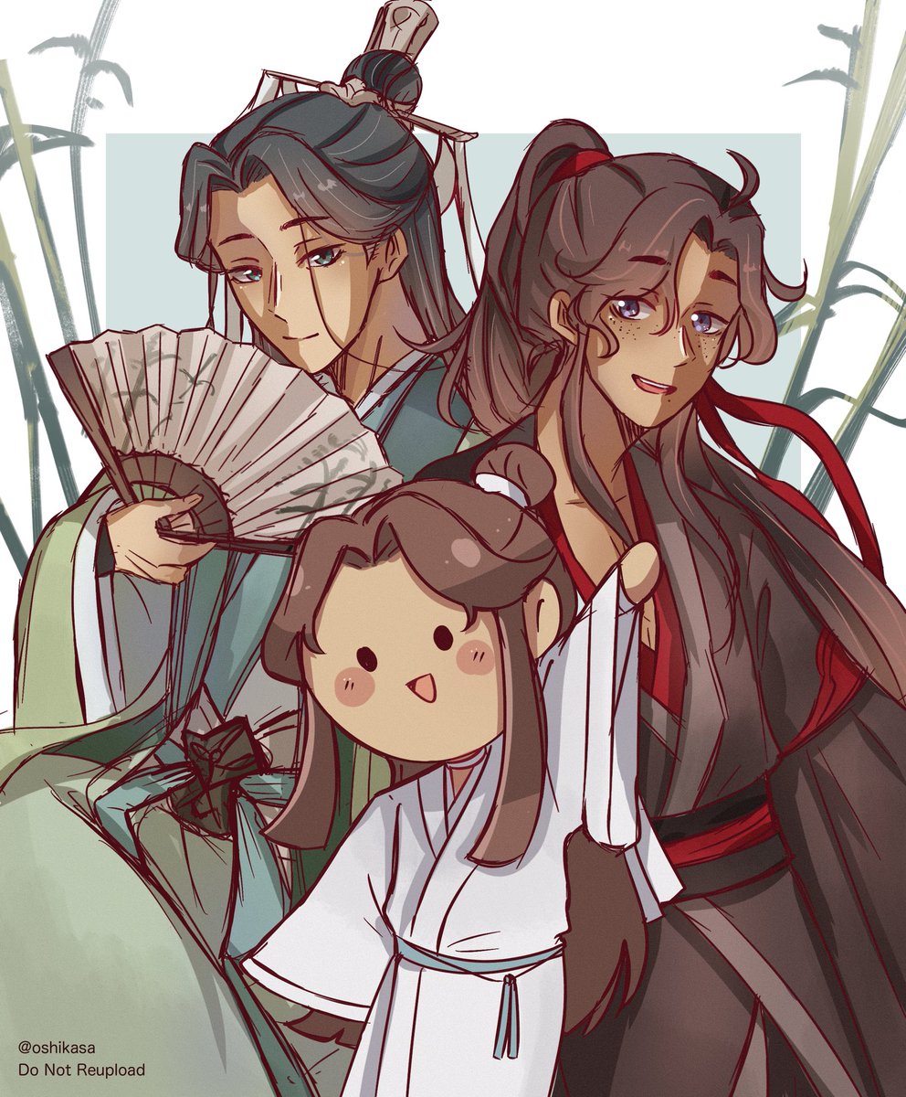 hand fan multiple boys holding fan chinese clothes long hair holding smile  illustration images