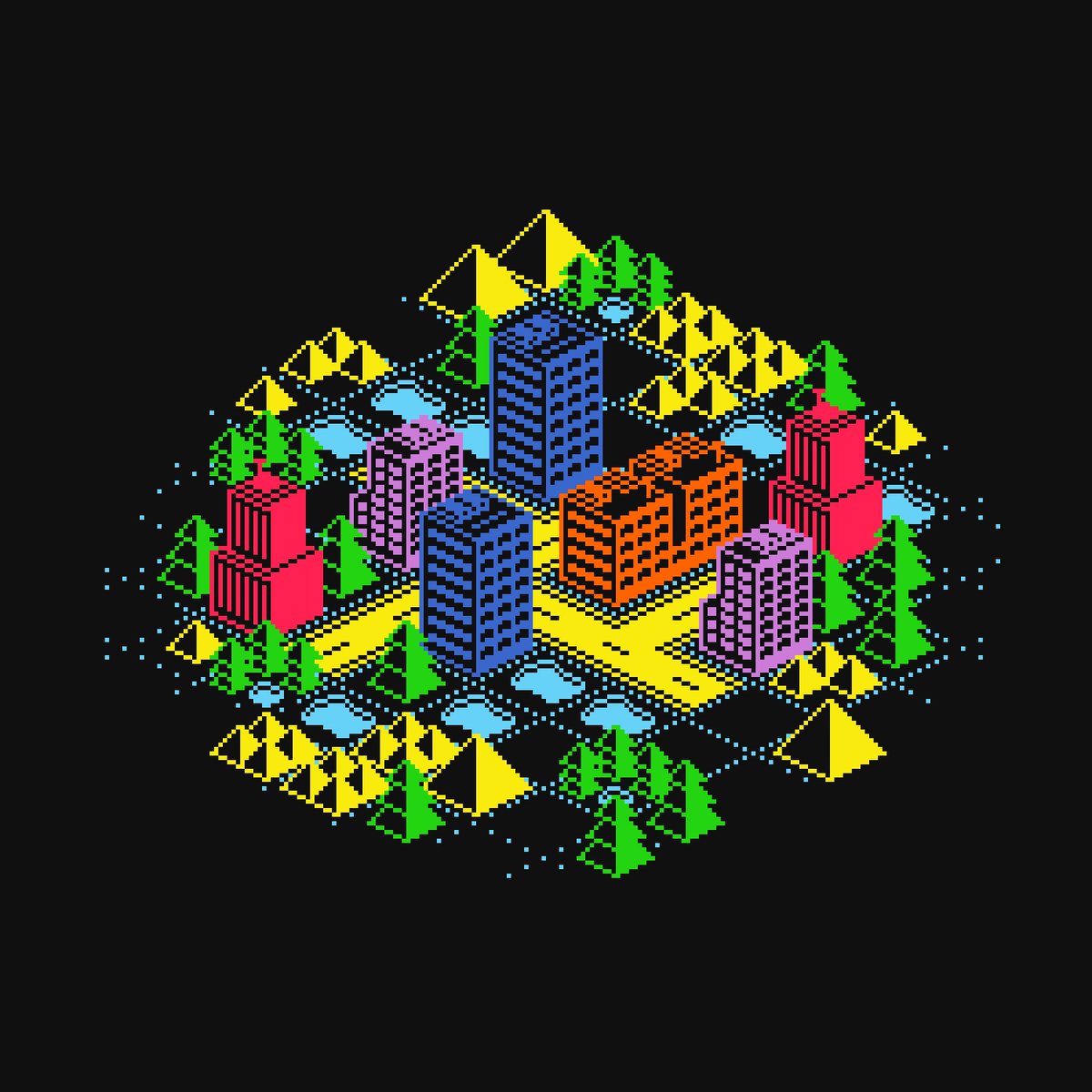 cv_Krueger's tweet photo. 🌆 The Dither Duo 🌆

- i brake for pixel buildings. 🛑.

🍣 GreenGinger has probably dropped more than you have this year. &amp; IT'S ALL GOOD!

🏙️forever collecting the brothers, @greenisginger.

#pixelart #tezos #greenginger https://t.co/kvCI4oX0Ue