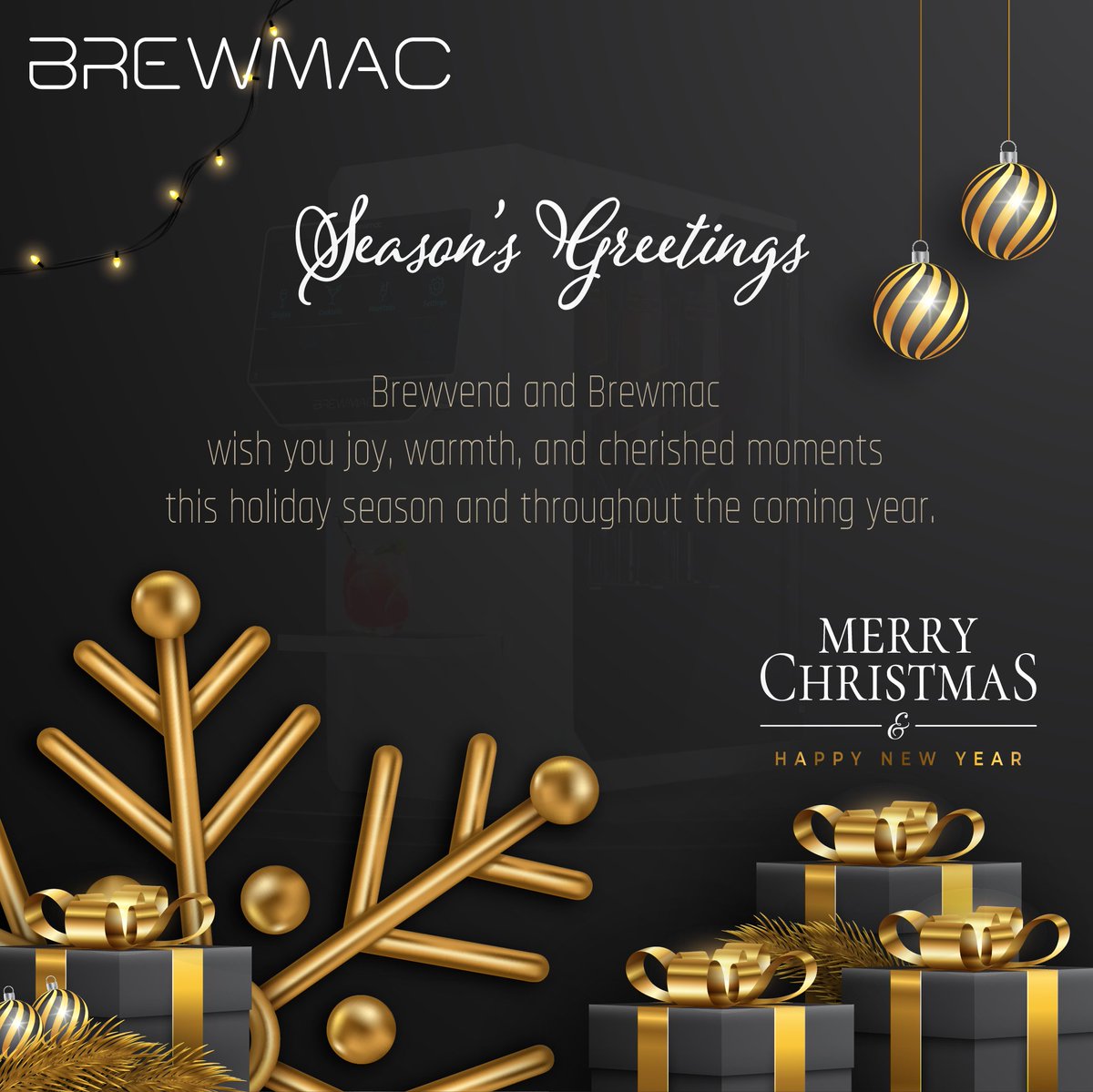brewvend_me's tweet photo. As the year winds down, we at #brewmac, #brewvend and #cogmac want to extend our heartfelt thanks for your unwavering support. This year has been full of innovation, growth, and exciting milestones .
Let's raise a glass to the season's spirit ,a great 2024-  Happy New Year!🎆 🥂 https://t.co/ouAp1zNxKm