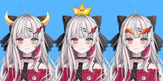 #石神アクセサリークッパっぽいツノとまゆげと、クラウンつくりましたクリア耐久がんばってね!最高の新年迎えよう!(石神さん本人に限り、加工編集可です) 