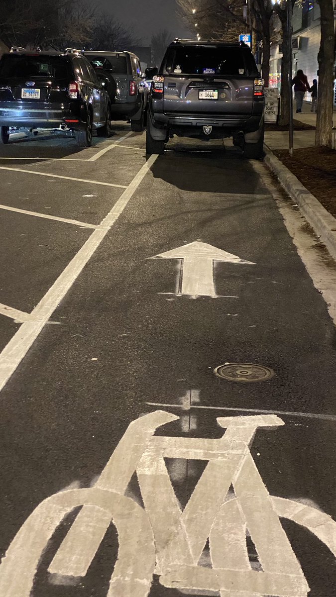 perhapsmartin's tweet photo. When you have a Police Memorial license plate and a Thin Blue Line sticker,  but do not understand that bike lanes are not for parking..,
#peopleunclearoftheconcept
#bikechi @MilwaukeeAvBike https://t.co/U5I8g5crmm
