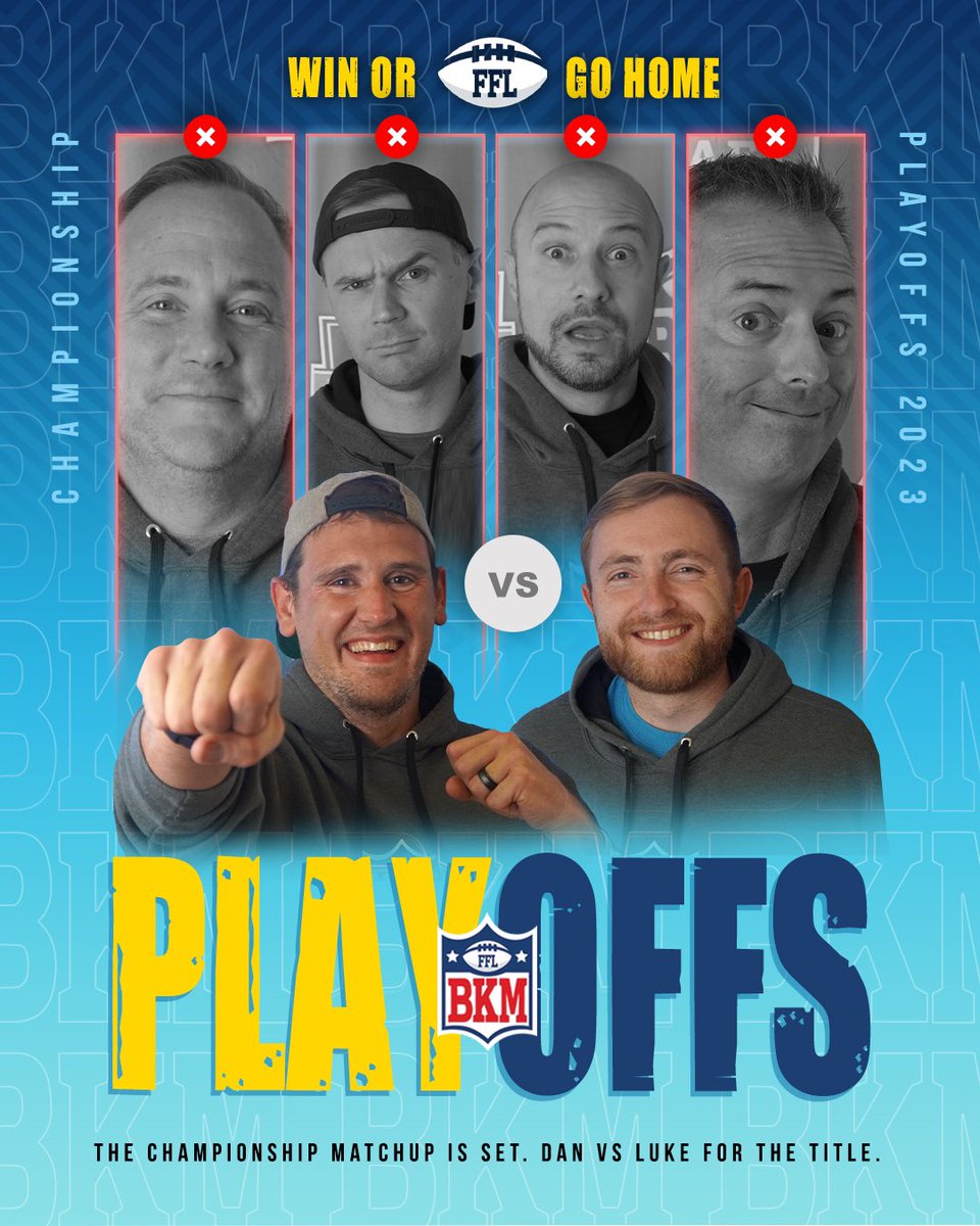 It’s <a href="/dannallen/">Dan Allen</a> vs Luke for the Championship! #fantasyfootballleague #fantasyfootball