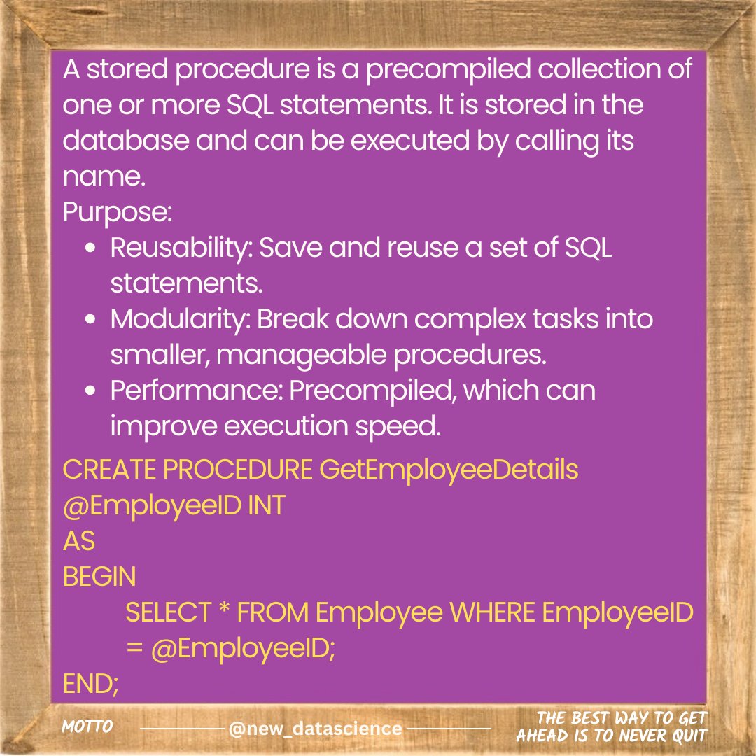 newdatadiary's tweet image. Follow @new_datascience for everyday learning! #SQL #Dataanalytics #Datascience #database #python #math #machinelearning