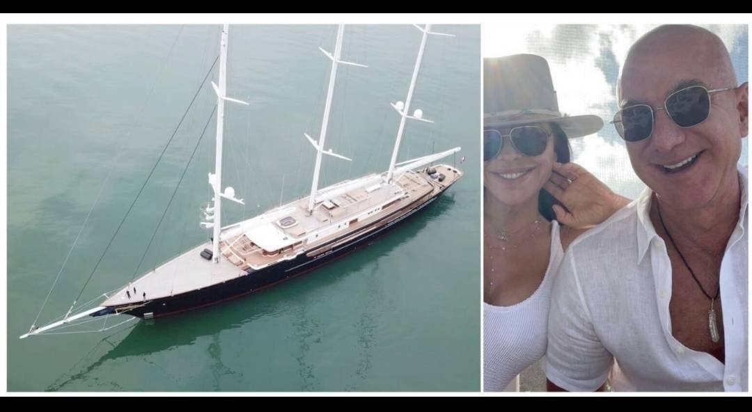 sadirichards5's tweet photo. They sailed to Antigua &amp; Barbuda ..

Jeff Bezos’ $500 Million Koru, World’s Largest Sailing Yacht, Docks in Falmouth Harbour

Setting sail in opulence: Jeff Bezos’ $500 million masterpiece, the Koru, graces Falmouth Harbour. This 400-foot giga yacht, powered by wind, https://t.co/FNZEnGuOEc