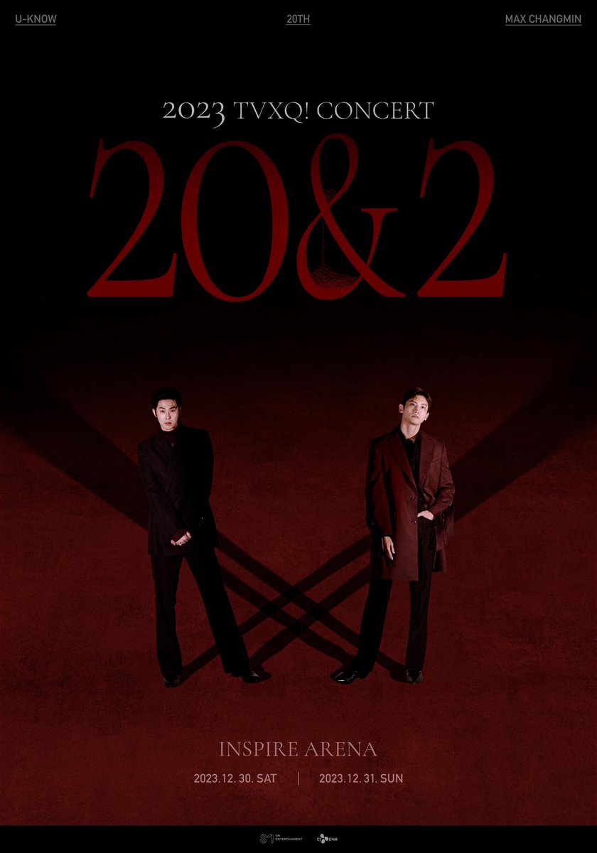 TVXQ's tweet photo. 2023 TVXQ! CONCERT [20&amp;2] - Online Streaming 

🗓️ 2023. 12. 31 (SUN) 4PM
🎫 More Info 
Weverse Shop 🔗 : https://t.co/KJuGi4Ldzm
Beyond LIVE 🔗 : https://t.co/z5lyUnI5Lq

#동방신기 #TVXQ! #東方神起
#유노윤호 #UKNOW #최강창민 #MAXCHANGMIN
#2023_TVXQ_CONCERT #20n2 https://t.co/1CKlFM76yN