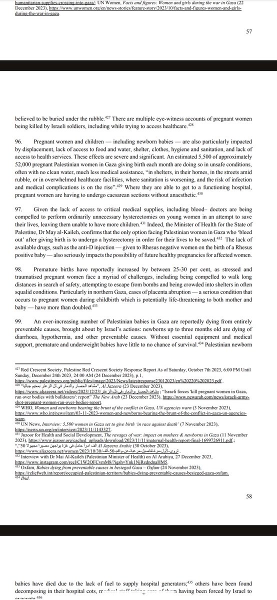 naheedvora's tweet photo. Too painful to read as a father. Page 58 from application by the government of South Africa to International court of justice https://t.co/NwVMVfdE4x