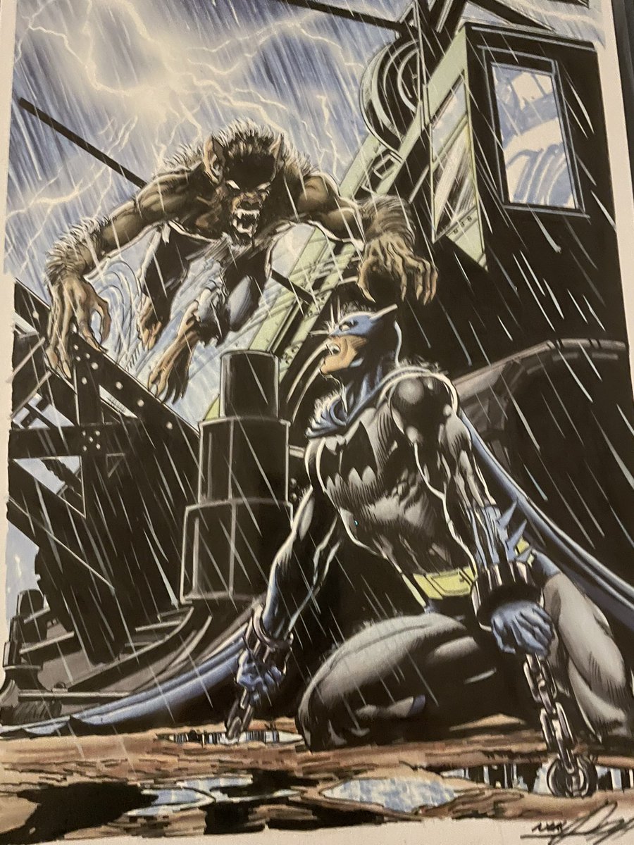 coffren_john's tweet photo. It doesn’t get any cooler than Batman fighting a werewolf. #NealAdams https://t.co/cGxZdo5zoh