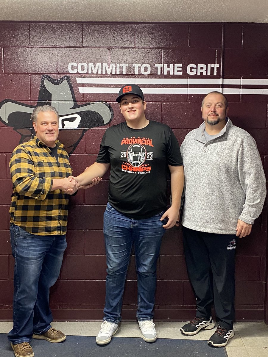ScotchM's tweet image. Excited for @shsaasport @FootballSask Prov Champion OL Carson Baumgartner from Weyburn Comp wearing @reginathunder colours in 2024. This two way player stands at 6’2”, 285lbs &amp;amp; has only played two years of ball. In a short time he has made himself known as a Gritty, Coachable,