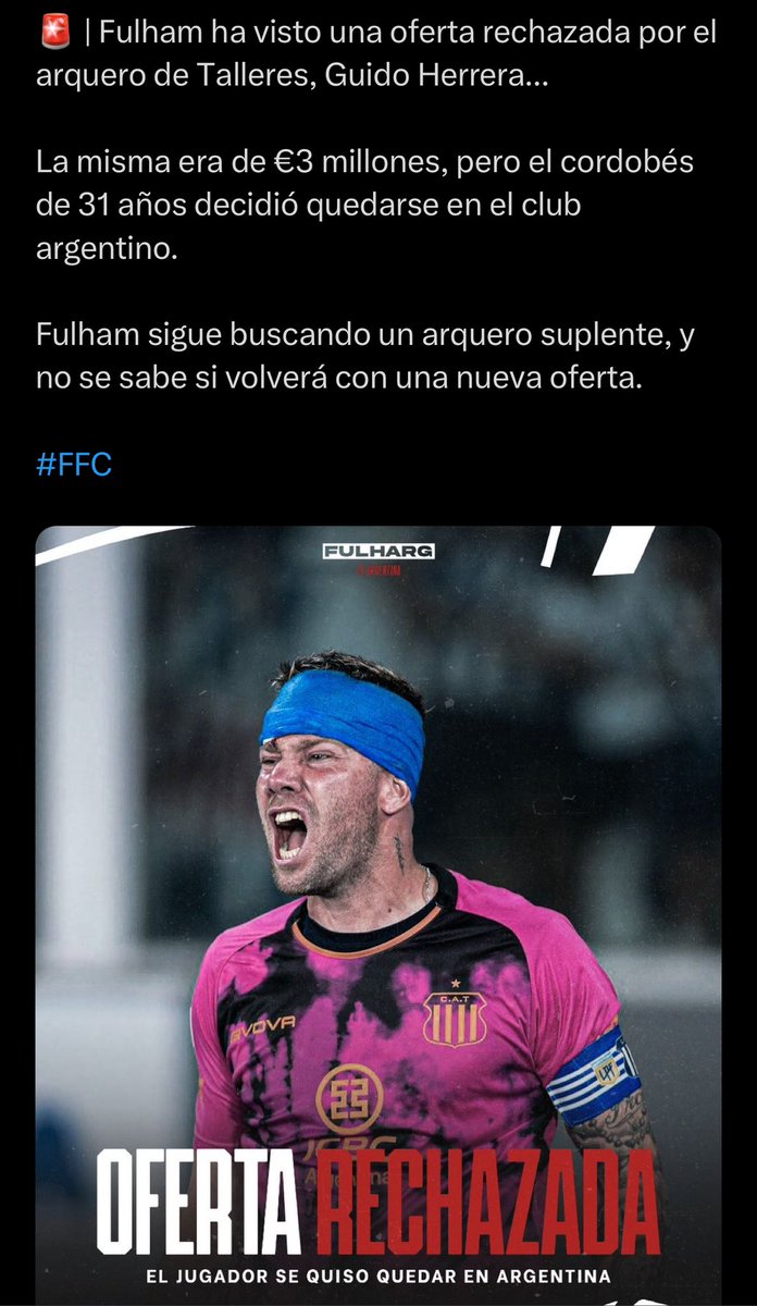 Elbardelcat's tweet photo. ⭐️ ¡𝙁𝘼𝙆𝙀/𝘽𝘼𝙄𝙏 𝘿𝙀𝙇 𝘼𝙉̃𝙊!

Guido Herrera al Fulham, de @FulhargFc organizado por la comunidad de @Elbardelcat.

#TTAWARDS2023 https://t.co/KAssBQJ1Xs