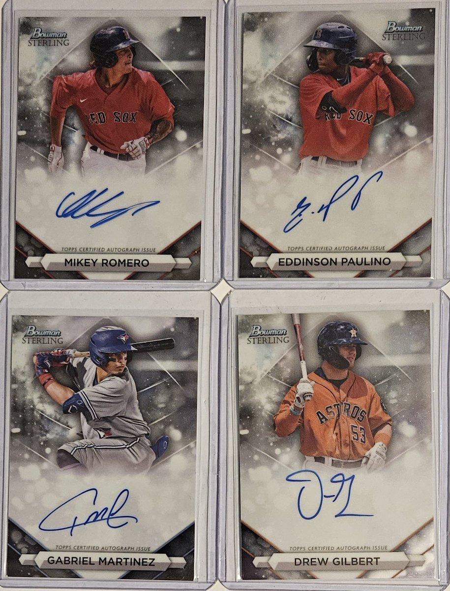 3bangerbreaks's tweet photo. Some of the hits from the 2023 #Topps #Bowman #Sterling #Baseball #Hobby #Box #Break #2

#TBBCrew #TBBDraft #TBBRazz #MLB #BreakCredit #Numbered #JacksonMerrill #Autograph #JordanWalker #MasatakaYoshida #TristonCasas #OswaldoCabrera #JamesOutman #NolanJones #GabrielMoreno #Auto https://t.co/a2leSJVv4t