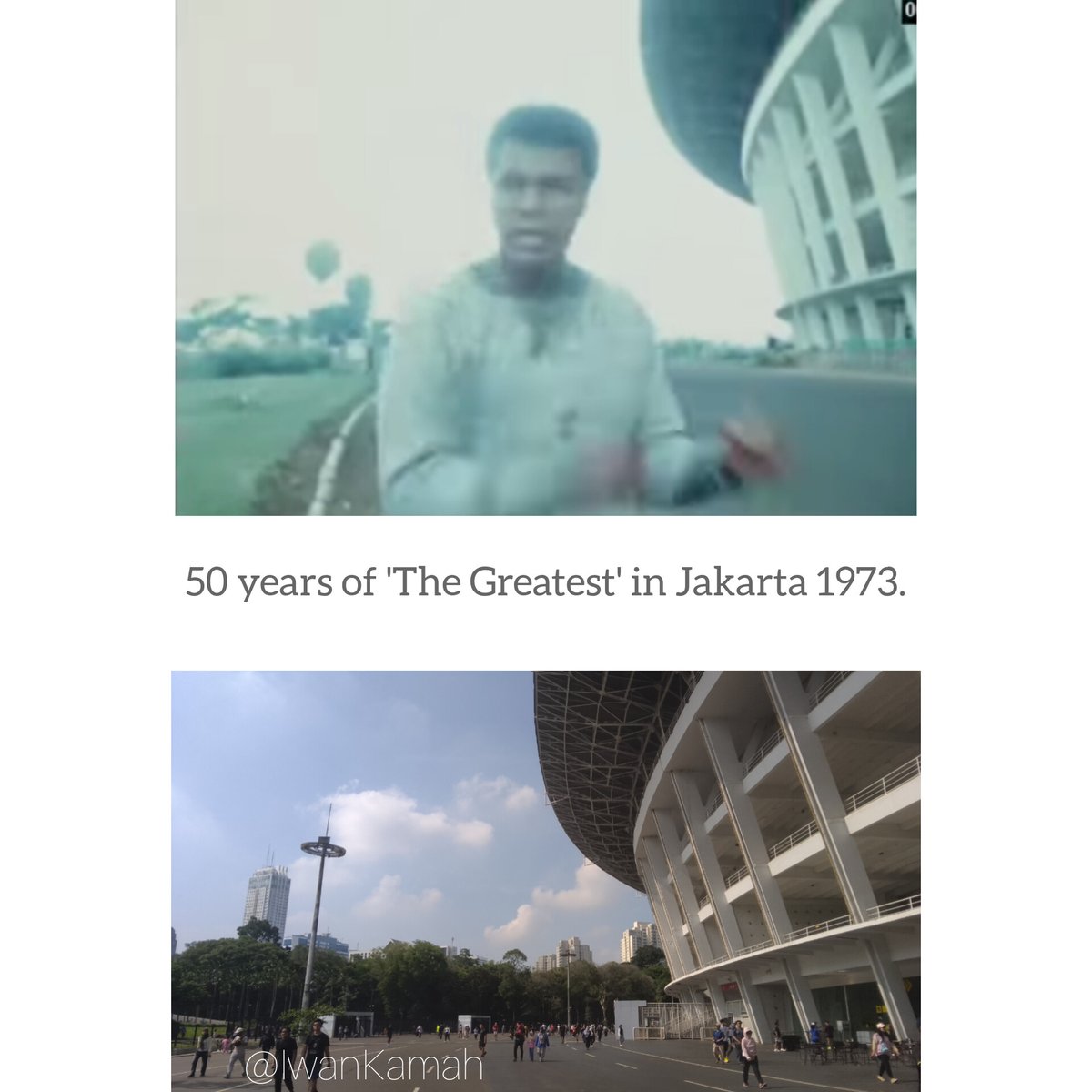 50 YEARS of 'The Greatest' in Jakarta,  Stadium Gelora Bung Karno, October 1973. #MuhammadAli #thegreatest #StadionGBK