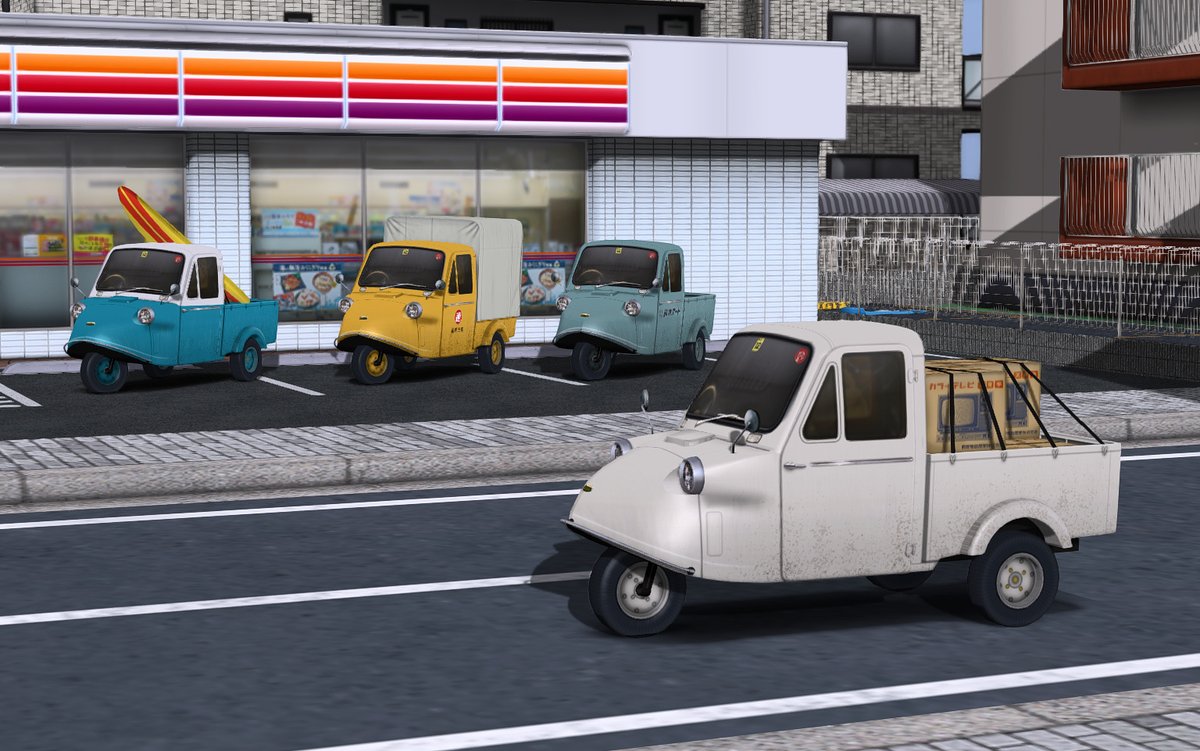 k101_rs's tweet photo. [自動車-オート三輪]ダイハツ ミゼット (MP5/トラック)　公開
https://t.co/FHTCKzd3gN
#RailSim #RSPI公開情報 #RoadSim https://t.co/O5R3taXRRI