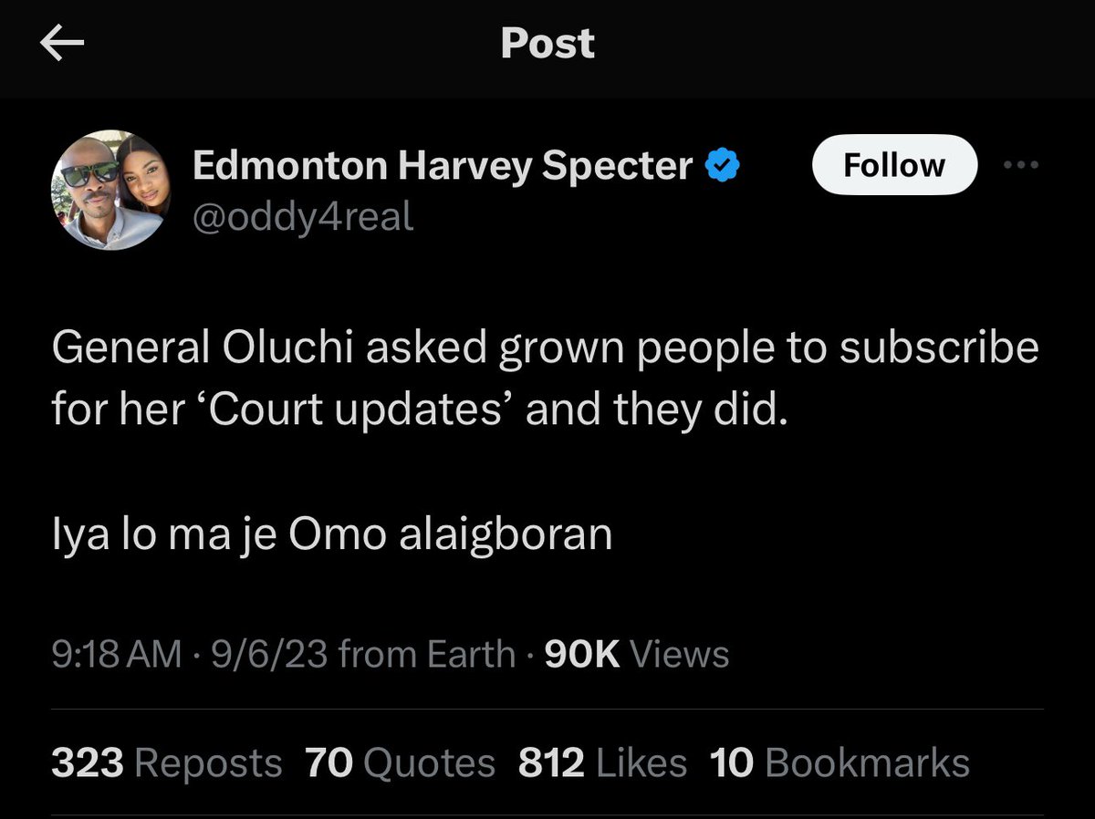 General_Oluchi's tweet photo. Oddy subscribed to X so he could enjoy the perks Elon Musk was offering but hated that I also asked for subscription for my hard work. He insulted those who subscribed to my account to support me. He encouraged people to label me a scammer whereas every subscription was voluntary! 

Today, he is dead and his friends set up a go-fund me and people are subscribing. How are we even sure that this is not a plan he and his friends put in place to scam people since he knows he’s about to die?

Tinubu’s supporters are thieves even in death!