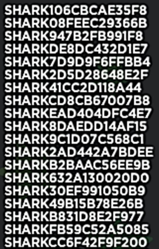 Here is some of the codes for my trading card. I'll mostly be giving them away on my instagram story or discord. SHARK106CBCAE35F8, SHARK08FEEC29366B, SHARK947B2FB991F8 Redeem here: roblox.com/games/14842238…