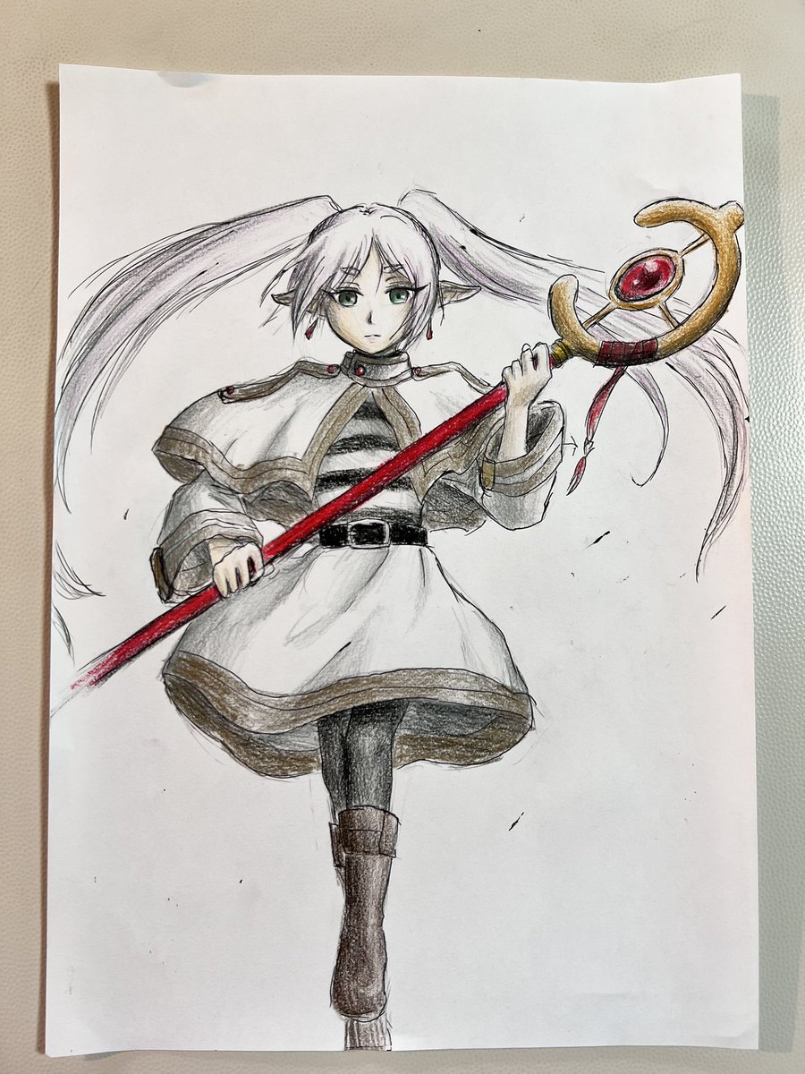 meiple0526's tweet photo. 師匠のお孫さんにリクエストを貰って、500億年ぶりに色鉛筆でお絵描きした大晦日｡｡｡

ぐっばい2023(´ω｀) https://t.co/X6M5sIZf6f