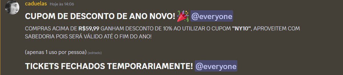 melhor loja de vbucks ta com cupom de ano novo 
quem quiser, só entrar discord.gg/mg9CrWvr
