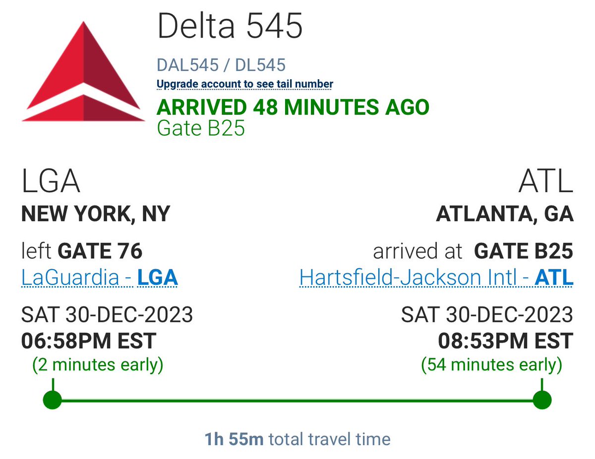876pilot's tweet photo. 54 Minutes Early. My New Domestic Record. 😎👨🏾‍✈️✈️ #Delta #FlyDeltaJets https://t.co/1JfFRvzYjy