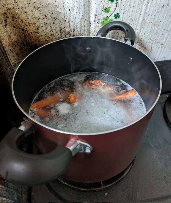 沸騰したお湯に塩を入れたら、投入!