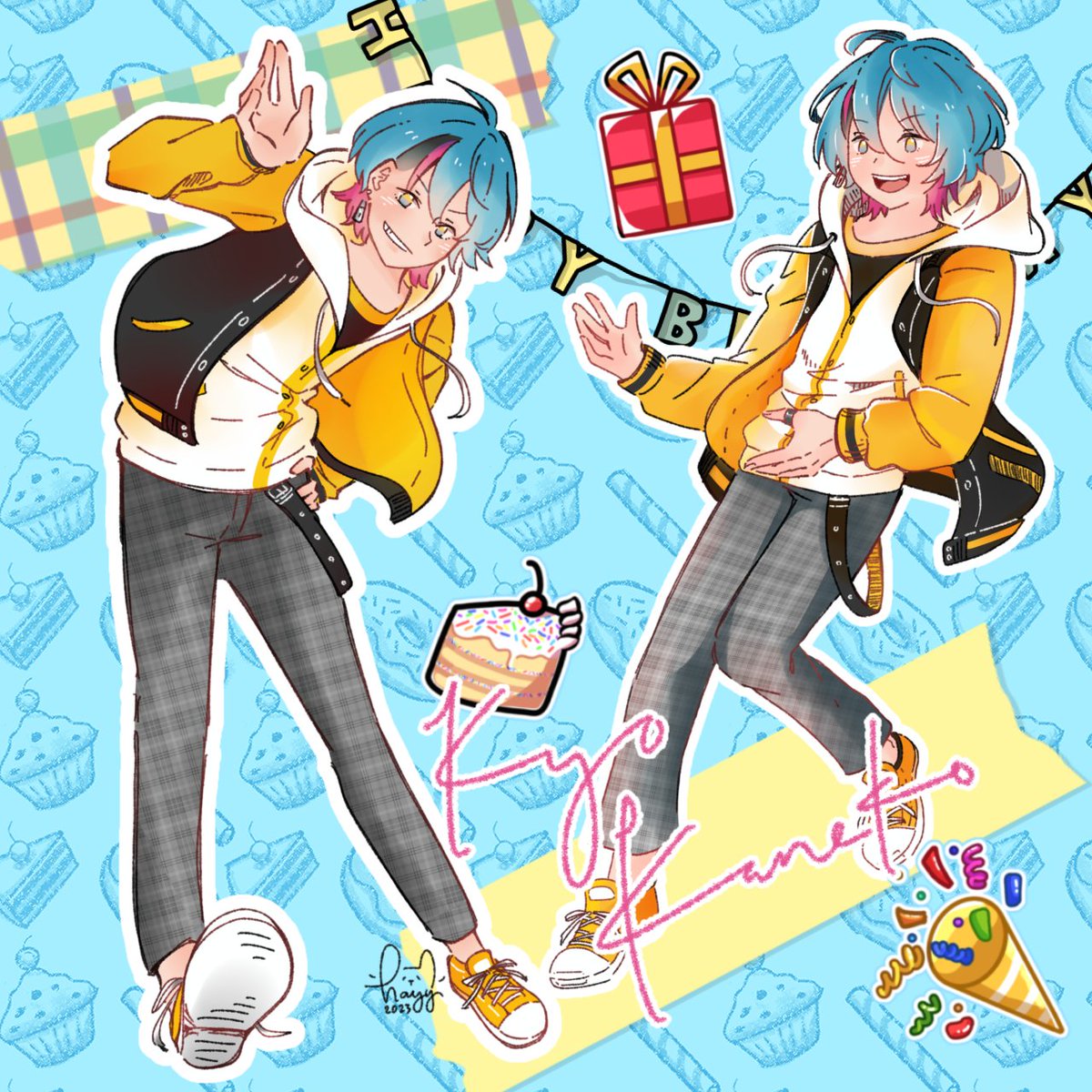 hayytsuharu's tweet photo. Was a part of this too! :D
Everyone did so great, please check it out! ✨
Hapiba, cotton candy guy! #KyoBDay2023 #DrawKyo https://t.co/0U0iBgmIUk