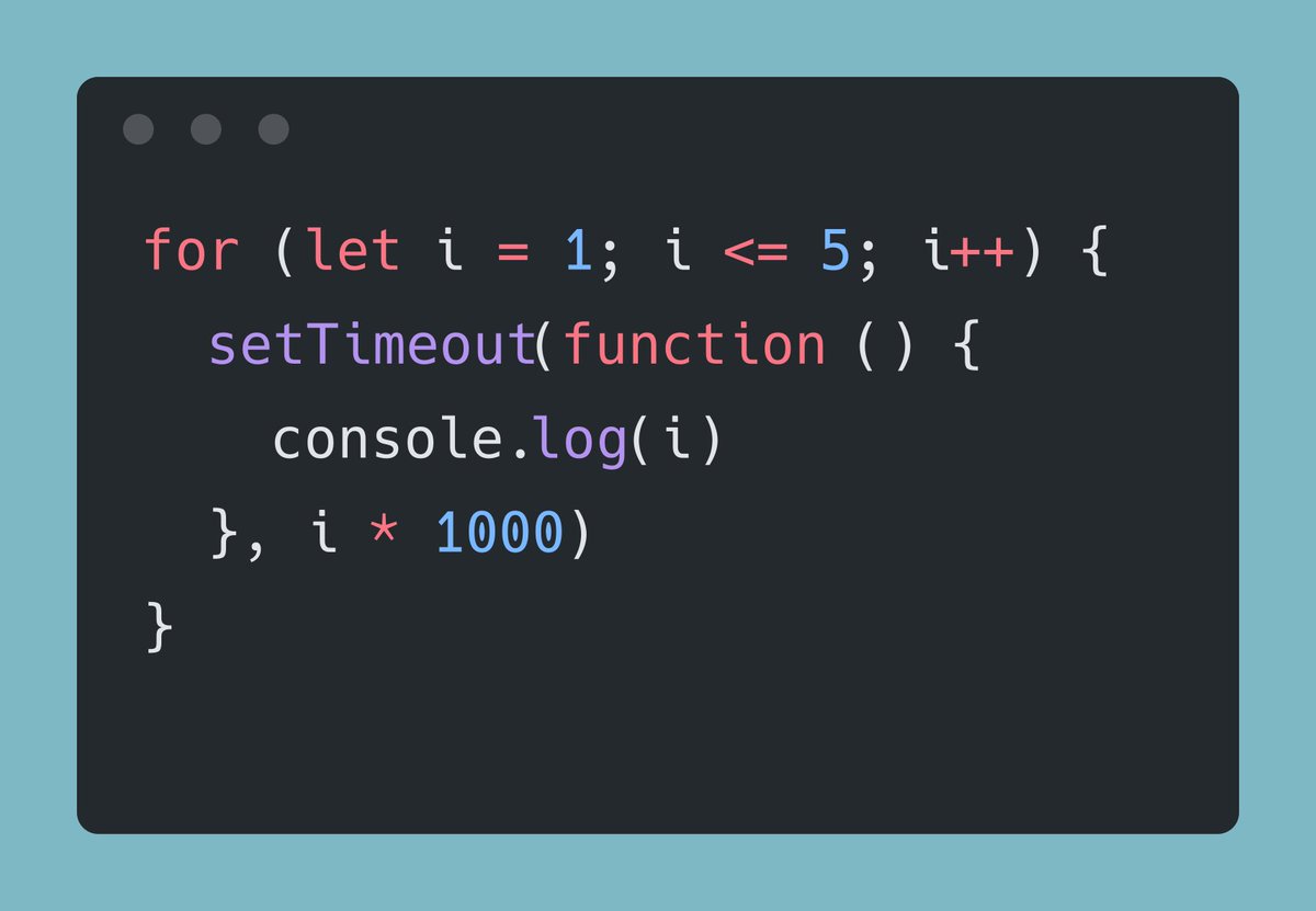 thesleebit's tweet image. 4/7 To fix the loop closure issue, use let instead of var, which binds the variable in the loop body, not just the loop block.

 Each iteration has its own scope.  

#JavaScriptPro #CodingTips
