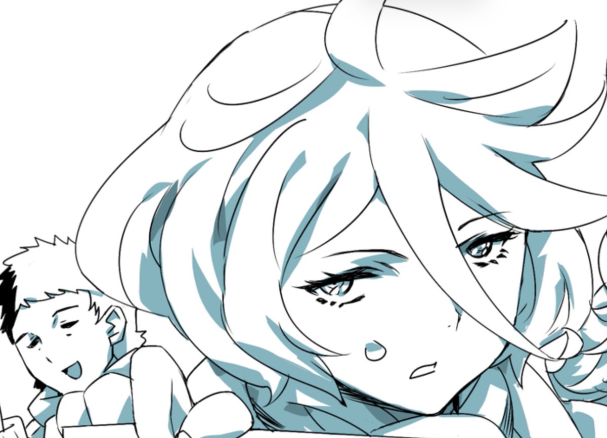ミオリネ「俺、140ページぐらい描いて、やっとこ水星のキャラどう描くか分かった。「気合い」」|井上純一（希有馬）『逆資本論』準備中のイラスト