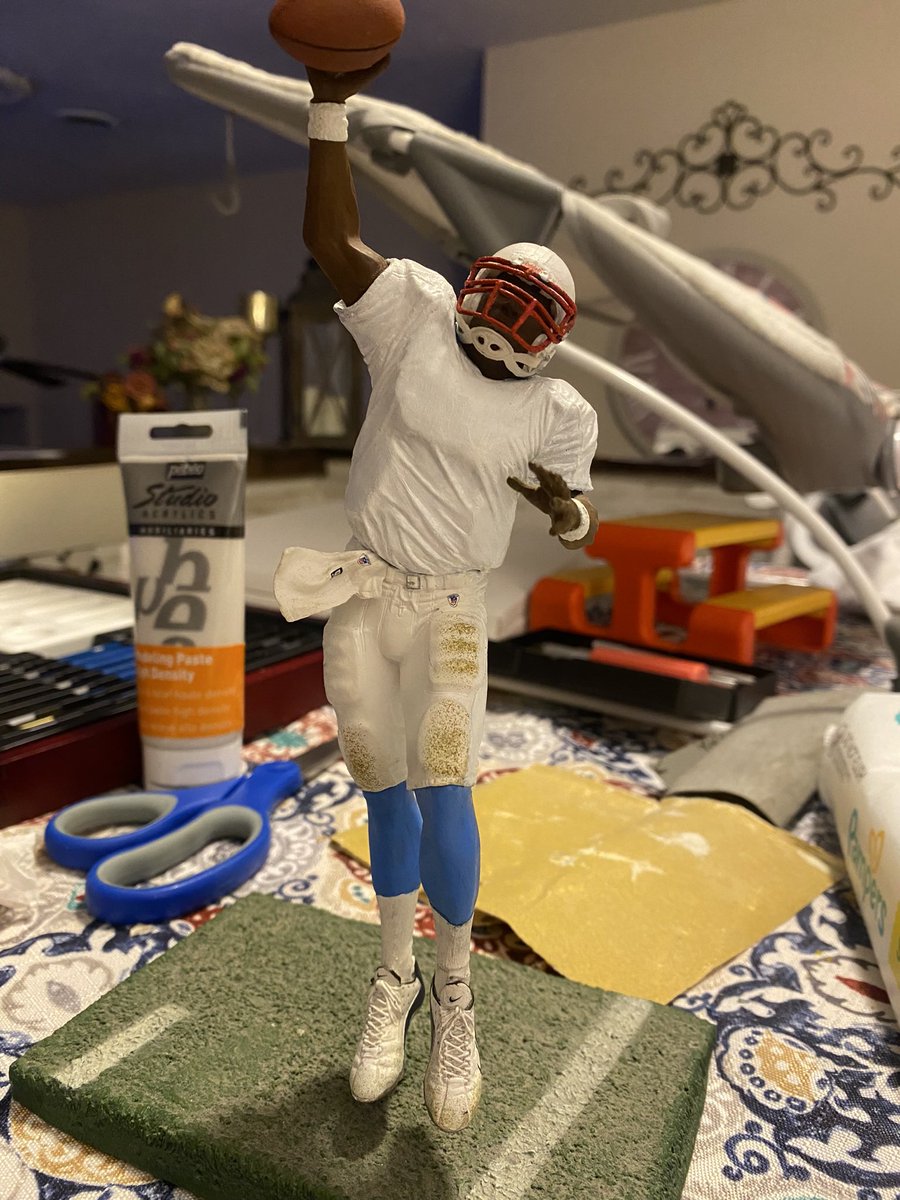 AllTitans22's tweet photo. Still have to draw out the stripes for the pants but decided to add the 1997 Inaugural Tennessee Oilers patch. #Titans #Mac9 #TennesseeOilers https://t.co/53vHmg2hVS