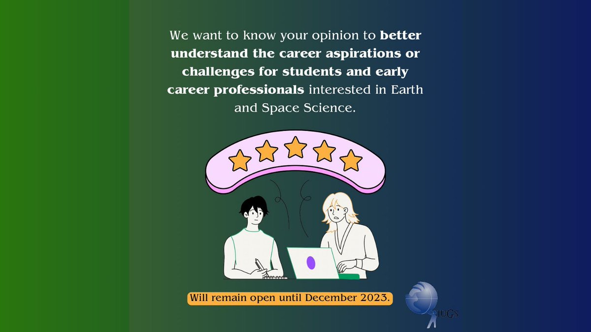IugsCoge's tweet photo. Calling all global students and early career geoscientists! IUGS wants to hear from you about the challenges and opportunities you're facing in the early stages of your career so that they can better help you in your journey. https://t.co/fgAm8hDCfC