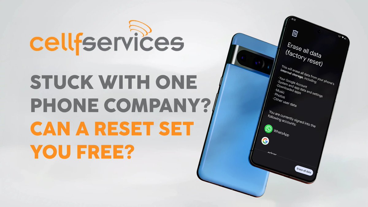 cellfservices's tweet image. Trapped with one phone company? 🤔 Discover the key to freedom in our new article: Can a Factory Reset Set You Free? 🔄 Read Here: cellfservices.com/blog/tips/stuc…