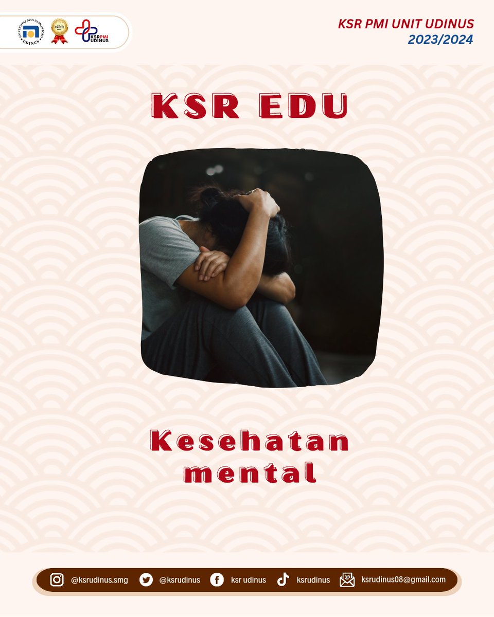 KSRUdinus's tweet photo. SIAMO!!!

KSR EDU kali ini membahas tentang kesehatan mental, Beredarnya kasus yang ada perlunya remaja lebih peduli dengan kesehatan mentalnya. Maka dari itu pentingnya kita mengetahui  pengobatannya, merefleksikan diri dll.

Apa saja yang harus diketahui dari kesehatan mental?? https://t.co/sDbPVimNcy