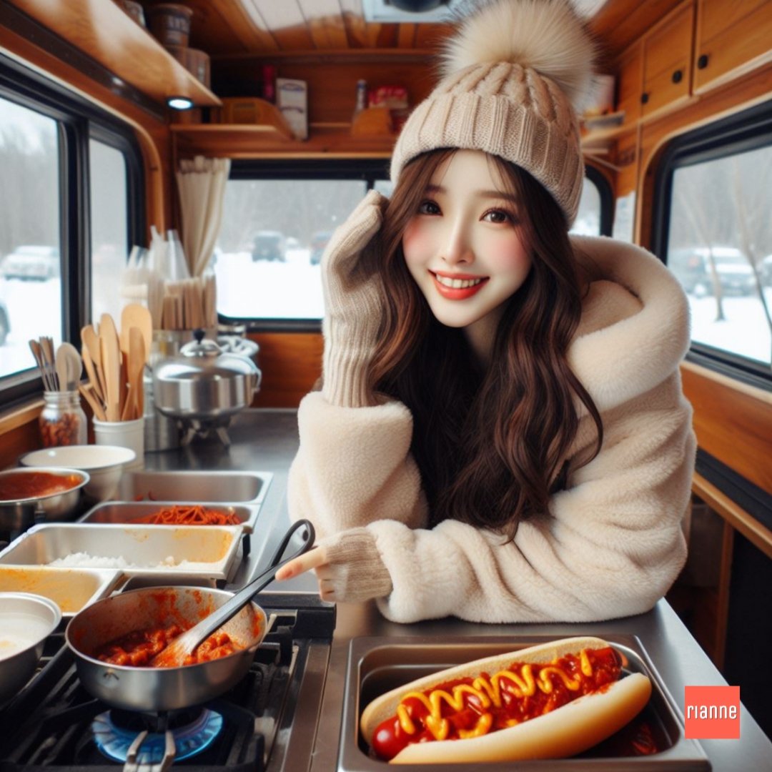 tanyaRianne's tweet photo. Part time job on the last day of the year.
Selling hot dogs &amp; coffee on the food truck.

from Rianne with love

#rianne
#tanyarianne
#askrianne
#aigirl
#ai
#aiartcommunity
#aicommunity
#airealitymodel
#ai3Dmodel
#aiart
#aiartwork
#aiprompt
#aiimage
#roepan https://t.co/VBWgvIvgxT