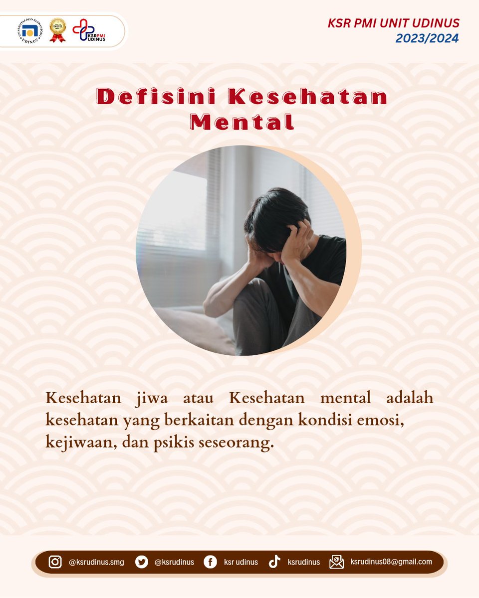 KSRUdinus's tweet photo. SIAMO!!!

KSR EDU kali ini membahas tentang kesehatan mental, Beredarnya kasus yang ada perlunya remaja lebih peduli dengan kesehatan mentalnya. Maka dari itu pentingnya kita mengetahui  pengobatannya, merefleksikan diri dll.

Apa saja yang harus diketahui dari kesehatan mental?? https://t.co/sDbPVimNcy