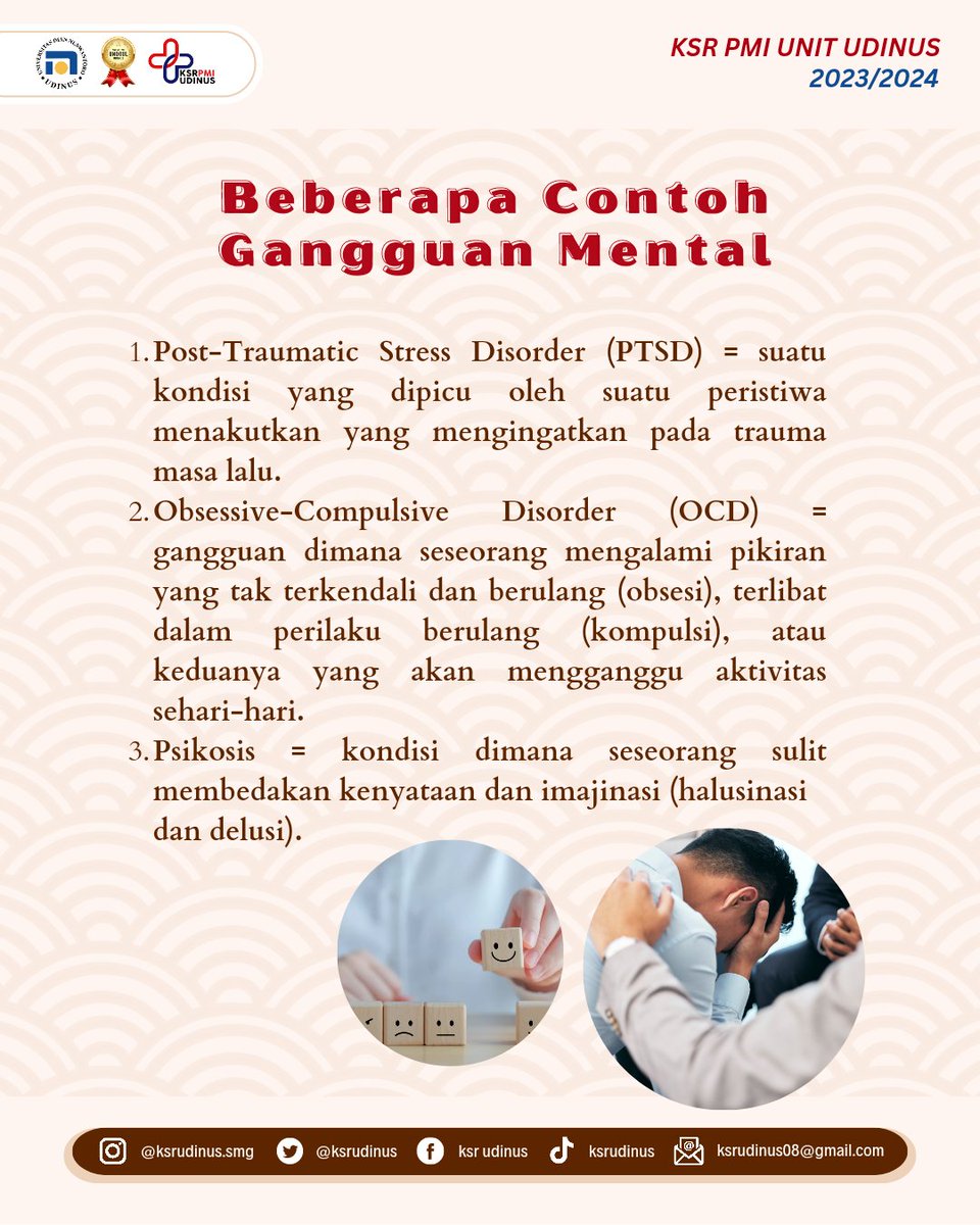 KSRUdinus's tweet photo. SIAMO!!!

KSR EDU kali ini membahas tentang kesehatan mental, Beredarnya kasus yang ada perlunya remaja lebih peduli dengan kesehatan mentalnya. Maka dari itu pentingnya kita mengetahui  pengobatannya, merefleksikan diri dll.

Apa saja yang harus diketahui dari kesehatan mental?? https://t.co/sDbPVimNcy