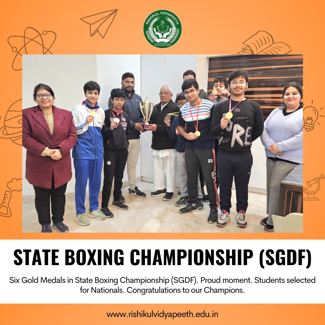 Six Gold Medals in State Boxing Championship (SGDF). Proud moment. Students selected for Nationals. Congratulations to our Champions.

#rishikulvidyapeeth
#champions
#Creatinggloballeaders
#sports
#multisportscentre