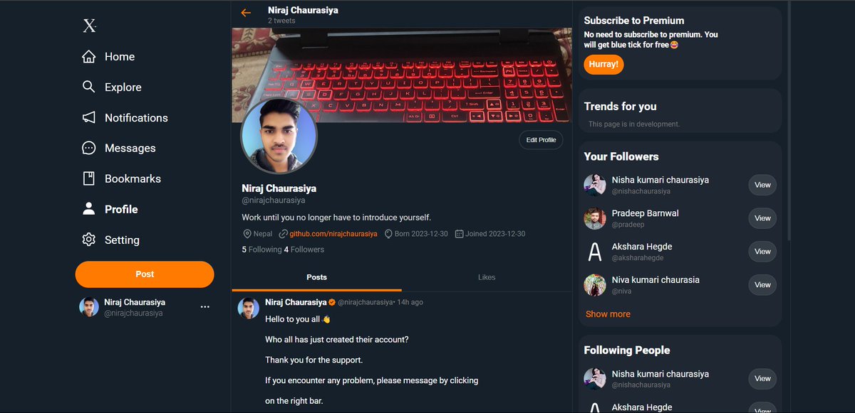 xclone_official's tweet photo. This is how your and other's profiles look
like on @xclone_official 

Keep an eye out for it on January 1st! https://t.co/tEw8atlpu6