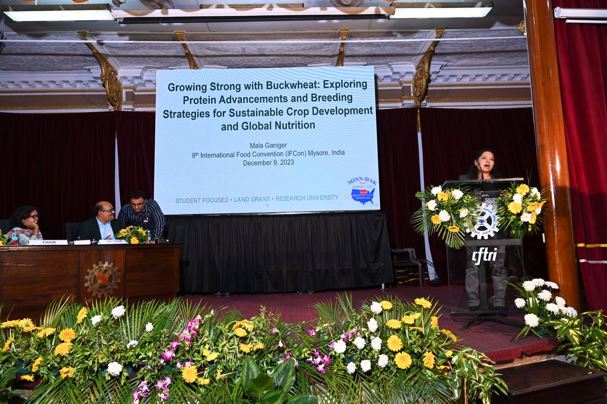 Buckwheatgal's tweet photo. My first International Food Convention #IFCON in Mysore, India! Thank you #CFTRI for the invitation as one of the lead speaker to talk about #buckwheat and wonderful hospitality!! #ifcon2023 https://t.co/clz4QTYPq6