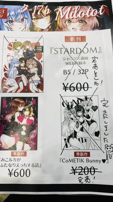 新刊会場分完売しました!!!!通販はメロンブックスをご利用ください! 