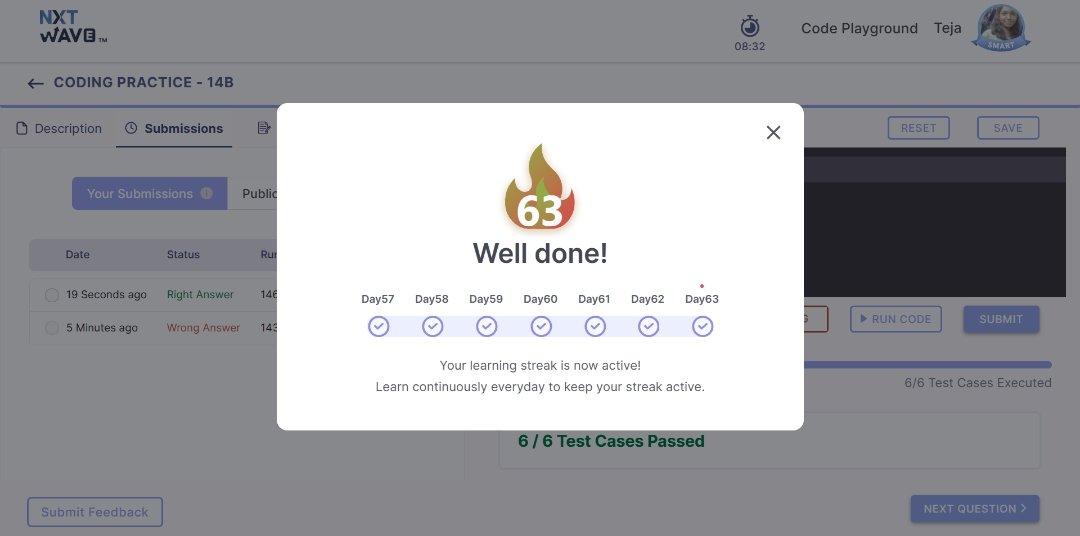 tejasree312004's tweet image. Hello Forks!!!💥
"Consistency is the main driver that leads an individual towards the ultimate success."
#My_learning_Progress
#Happy_Coding
#Python_Programming
#Highest_streaks
#Highpayingjob
#Nxtwave_academy
#ccbpian