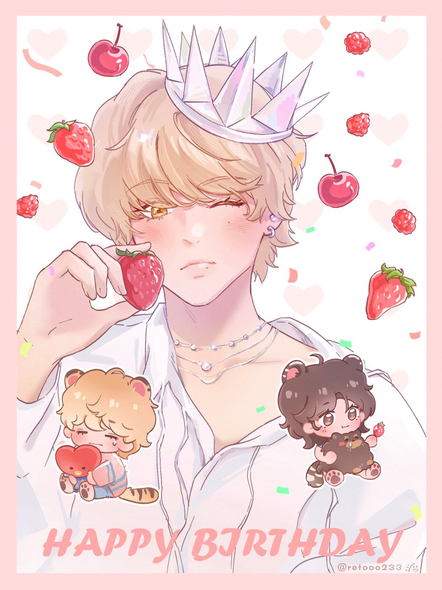 🐯🎂🍓🎀 #HappyVDay #HappyBirthdayTaehyung