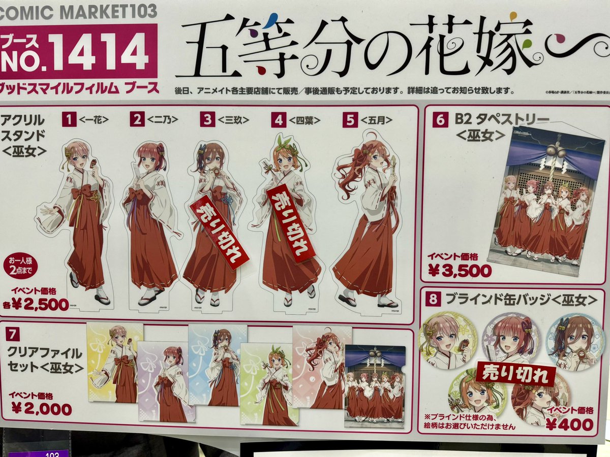 五等分の花嫁 壁掛けポスター 5点セット Amazon.co.jp: 五等分